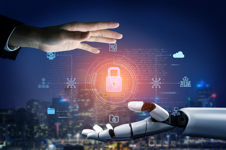 AI artificial intelligence strengthens cybersecurity with intelligent threat detection, virtual...