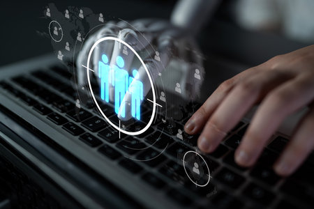 AI identifies target audiences with smart segmentation and virtual assistants, enabling precise, personalized marketing strategies.の写真素材