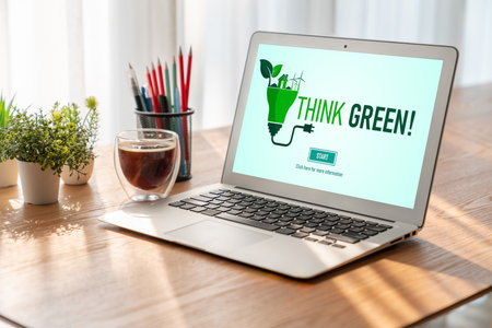 Green business transformation for modish corporate business to thank green marketing strategyの写真素材