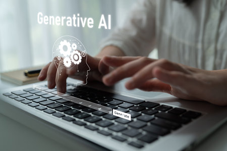 AI assistant with LLM, big data, machine learning, and generative AI powers prompt engineering and supports agentic AI for advanced business applications.の写真素材