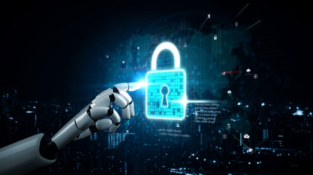 AI artificial intelligence strengthens cybersecurity with intelligent threat detection, virtual...