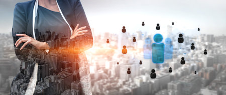 Professional networking expands business connections, fosters collaboration, and builds digital relationships for new opportunities. Vouchの写真素材