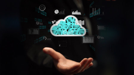 Cloud computing, cloud strategy, and cloud technology transforming digital infrastructure with...