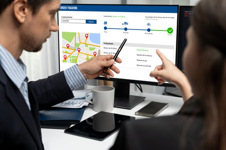Delivery tracking system for e-commerce and brisk online business to timely goods transportation and...
