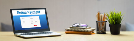 Online payment platform for modish money transfer on the internet netowrkの写真素材