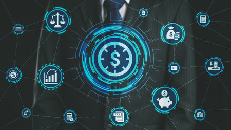 Accounting technology transforms how accounting income expense operates. With digital calculation cloud accounting, business adopt accounting technology to improve credit and debt accuracy.の写真素材