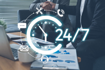24-hour customer support via help desk, live chat, and online services ensures technical assistance and customer satisfaction at all times. Vouchの写真素材