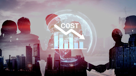 Cost reduction and cost saving through digital transformation, business cost optimization, operational cost reduction, financial savings, and resource efficiency strategies for business success.の写真素材