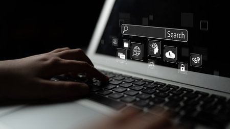 SEO tools enhance digital visibility with search engine research, keyword strategy, and search data to optimize online performance.の写真素材