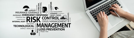 This image represents a comprehensive visual overview of risk management, highlighting key areas...