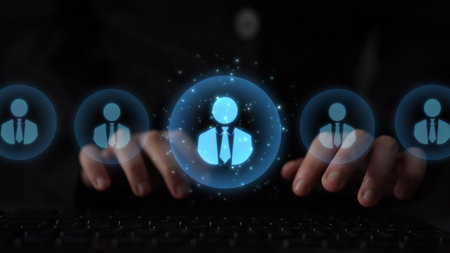 Digital recruitment and online hiring, virtual headhunting, smart recruitment platforms, talent acquisition solutions, and digital HR tools for modern workforce management. Muxerの写真素材