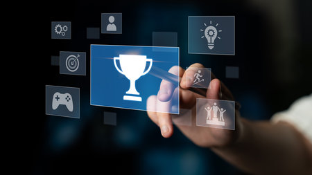 Achievement and success concept representing goal accomplishment, motivation, performance,...