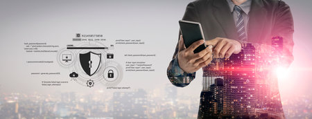 Cyber security protects against breaches, hacks, and network attacks using strong infrastructure and proactive digital defense strategies. Vouchの写真素材