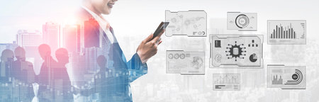 Big data visualization dashboard showing analytics, insights, and performance. Data supports...