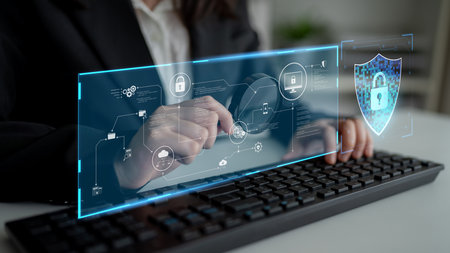 Cyber security protects against breaches, hacks, and network attacks using strong infrastructure and proactive digital defense strategies.の写真素材
