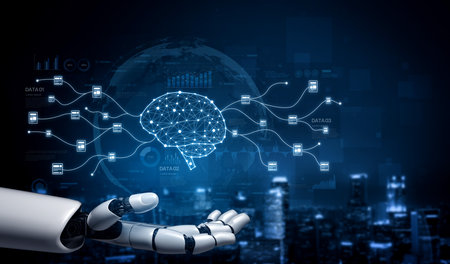 AI file management uses smart indexing, automated search, and virtual tools to organize, access, and process digital data efficiently.の写真素材