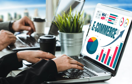 E-commerce data software provide modish dashboard for sale analysis to the online retail businessの写真素材