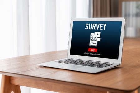 Online survey form for modish digital information collection on the internet networkの写真素材