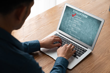 Customer satisfaction and evaluation analysis on modish software computer for marketing strategy planningの写真素材