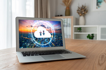 Cloud computing software for modish remote work and personal data storageの写真素材