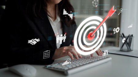 Target audience analysis, customer segmentation, personalized marketing, audience targeting strategies, and marketing efficiency improvement through smart customer profiling. Muxerの写真素材