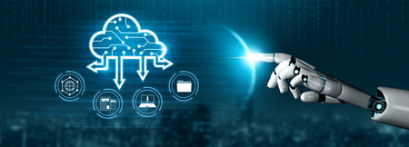 AI artificial intelligence optimizes cloud infrastructure with virtual assistants and intelligent...