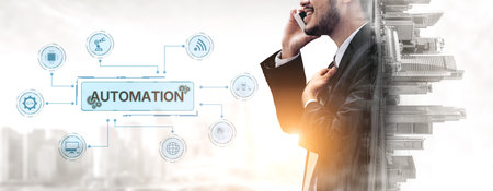 Modern automation drives workflow efficiency by connecting systems, people, and data. With intelligent automation, businesses unlock potential through seamless integration and automation tools. Splineの写真素材