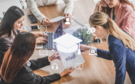 Cloud computing, cloud strategy, and cloud technology transforming digital infrastructure with scalable services, secure data storage, and cloud-based digital business solutions. Splineの写真素材