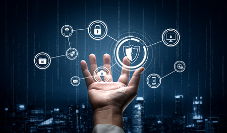 Cyber security protects against breaches, hacks, and network attacks using strong infrastructure and proactive digital defense strategies. Vouchの写真素材