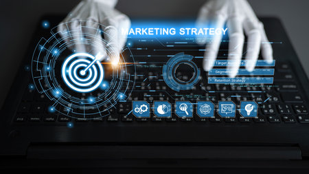 AI identifies target audiences with smart segmentation and virtual assistants, enabling precise, personalized marketing strategies. Latchの写真素材