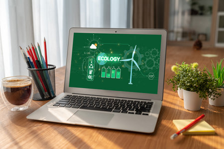 Computer Software Leading the Way in Green Business strategy and Sustainability, promoting sustainable growth. Discover business lead with sustainable, green innovations for a healthier planet. briskの写真素材