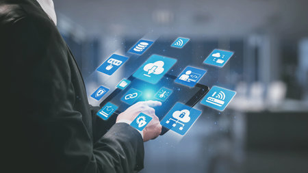 Cloud computing, cloud strategy, and cloud technology transforming digital infrastructure with...