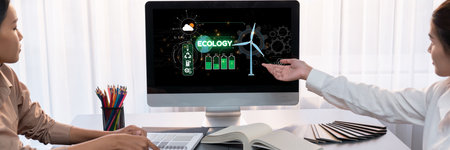 Computer Software Leading the Way in Green Business strategy and Sustainability, promoting sustainable growth. Discover business lead with sustainable, green innovations for a healthier planet. briskの写真素材