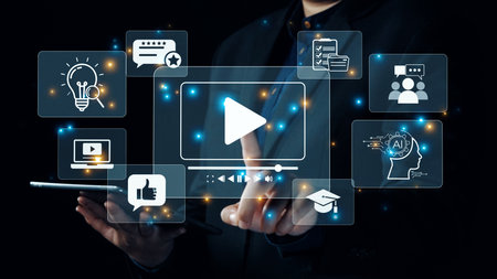 Video marketing helps businesses engage audiences with video marketing tools, video marketing strategies, video marketing trends, and success. Elideの写真素材