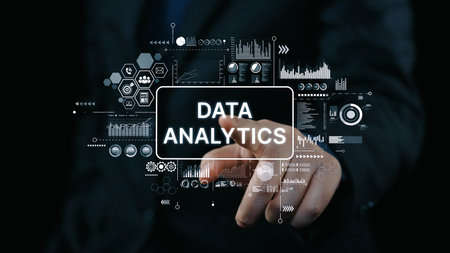 Data analytics and big data strategy for real-time analytics, predictive data modeling, business intelligence analytics, and data-driven decision-making in modern digital businesses. Elideの写真素材