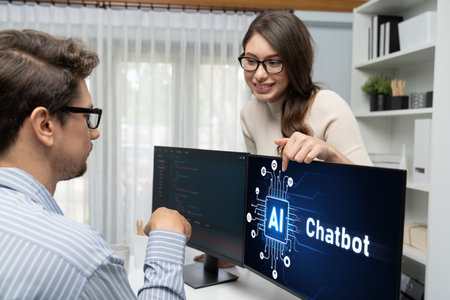 Generative AI virtual assistant tools for prompt engineer and user for ease of engage artificial intelligence AI technology help people to work with generative AI functions by prompting the AI briskの写真素材