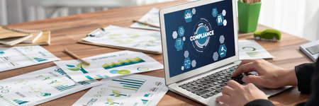 Compliance system for brisk online corporate business to meet quality standardの写真素材