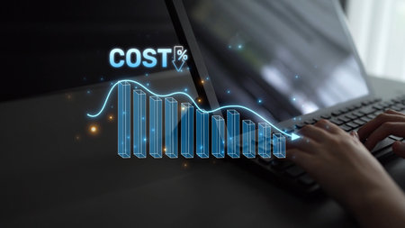 Cost reduction and cost saving through digital transformation, business cost optimization, operational cost reduction, financial savings, and resource efficiency strategies for business success. Muxerの写真素材
