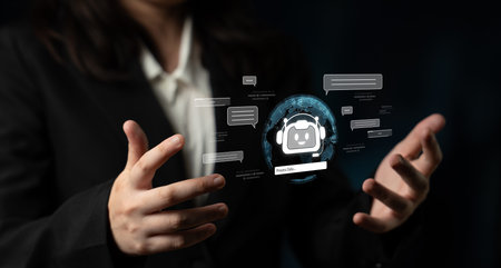 AI assistant with LLM, big data, machine learning, and generative AI powers prompt engineering and supports agentic AI for advanced business applications. Latchの写真素材