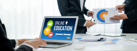 E-learning website for students to study online on the internet network