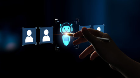 AI is selected to replace human employees, illustrating automation and workforce transformation...