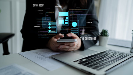 UI UX mockup showing application layout, structure, and code interface. UI design defines user flow,...