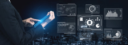 Big data visualization dashboard showing analytics, insights, and performance. Data supports...