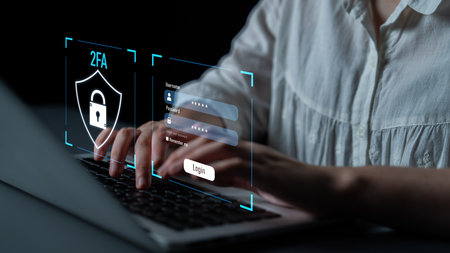 Two-factor authentication strengthens login system security. Adds protection, two-factor...