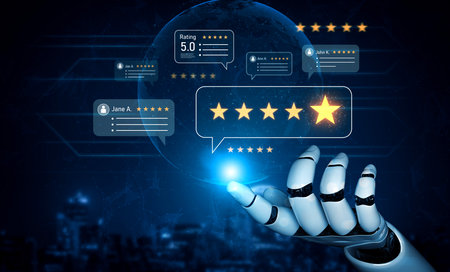 AI enhances customer review and rating system by analyzing review, rating, and customer feedback for...