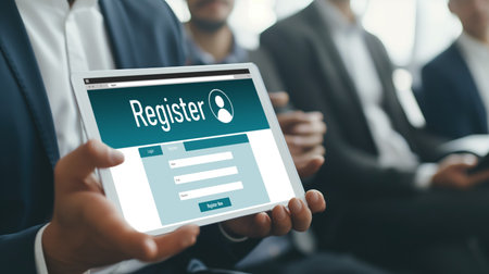 Online registration form for brisk form filling on the internet websiteの素材