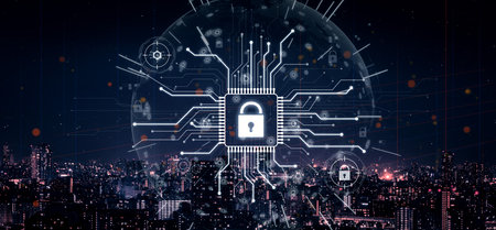 Cyber security system protecting digital infrastructure. Cyber security ensures data safety,...