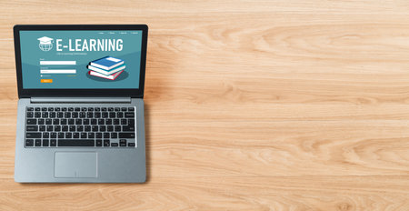 E-learning website with modish sofware for student to study online on the internet network