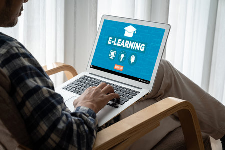 E-learning website with modish sofware for student to study online on the internet network
