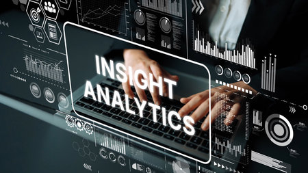 Business Professional Engaged in Data Analysis with Graphical Insights and Digital Analytics Tools....